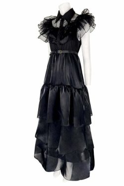 Y2K Grunge Raven Dance Dress - 90s Retro Goth Party Outfit for Women