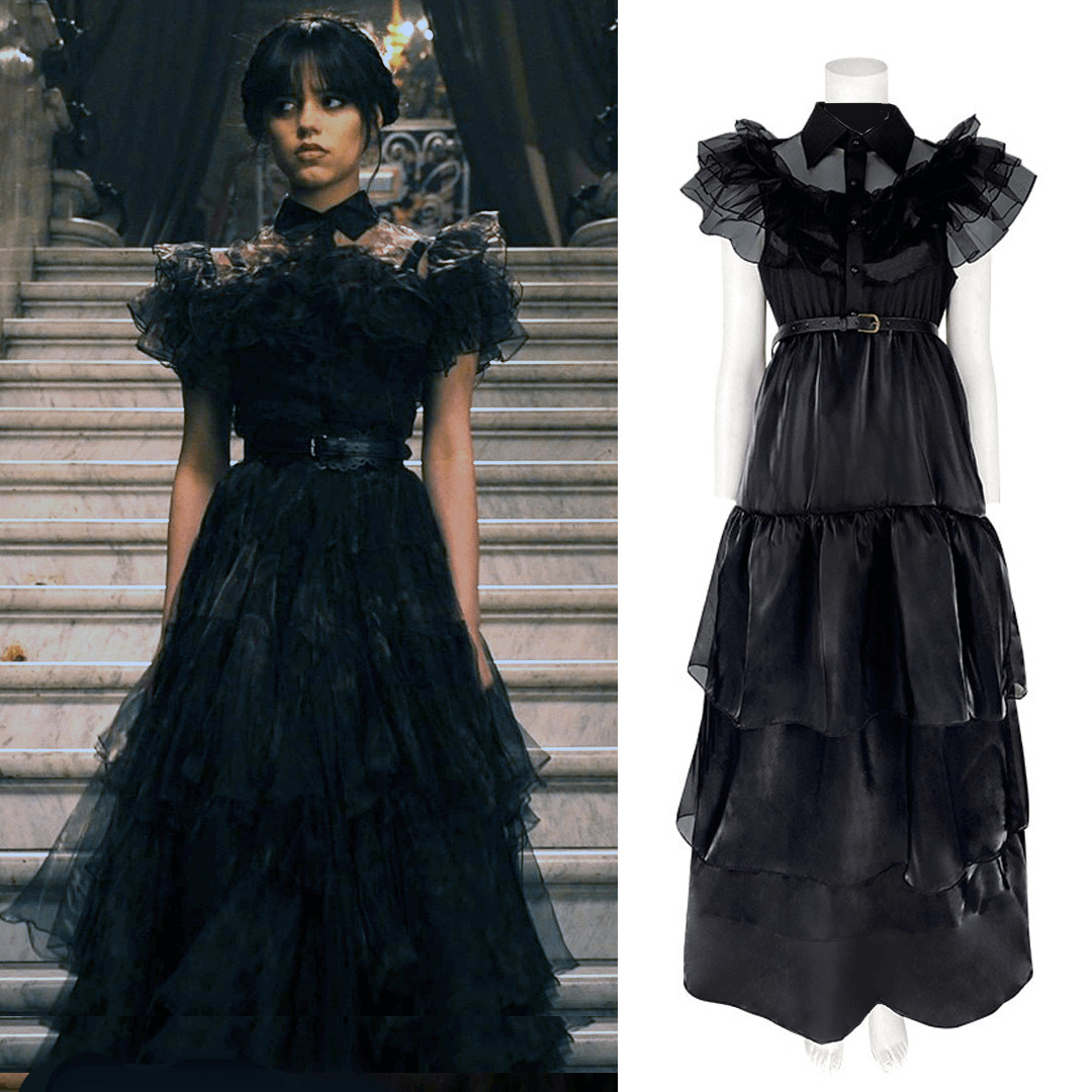 Y2K Grunge Raven Dance Dress - 90s Retro Goth Party Outfit for Women