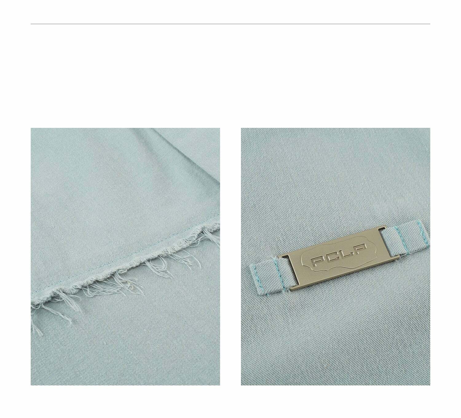 Y2K Grunge Raw Edged Button-Up Shirt - Retro 90s Fashion, Summer Y2K Outfits, Pastel Goth Style
