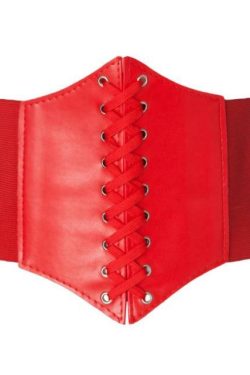 Y2K Grunge Red Corset Belt - Perfect for 90s Outfits, Y2K Summer, and Retro Party Looks