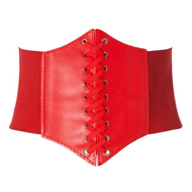Y2K Grunge Red Corset Belt - Perfect for 90s Outfits, Y2K Summer, and Retro Party Looks