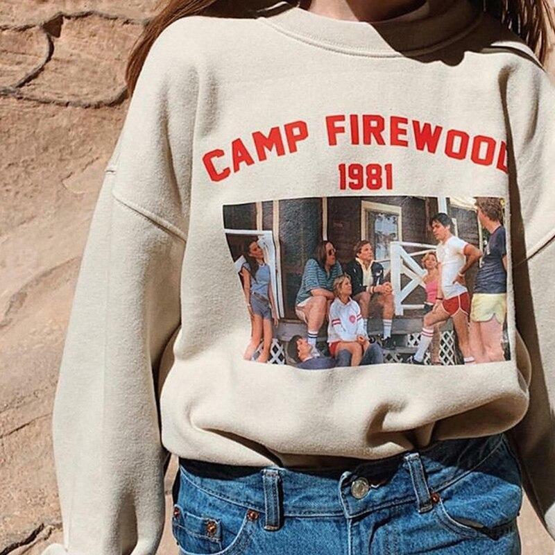 Y2K Grunge Retro 90s Camp Firewood 1981 Sweatshirt - Perfect for Y2K Summer and Party Outfits