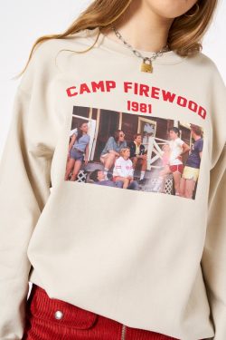 Y2K Grunge Retro 90s Camp Firewood 1981 Sweatshirt - Perfect for Y2K Summer and Party Outfits