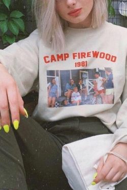 Y2K Grunge Retro 90s Camp Firewood 1981 Sweatshirt - Perfect for Y2K Summer and Party Outfits