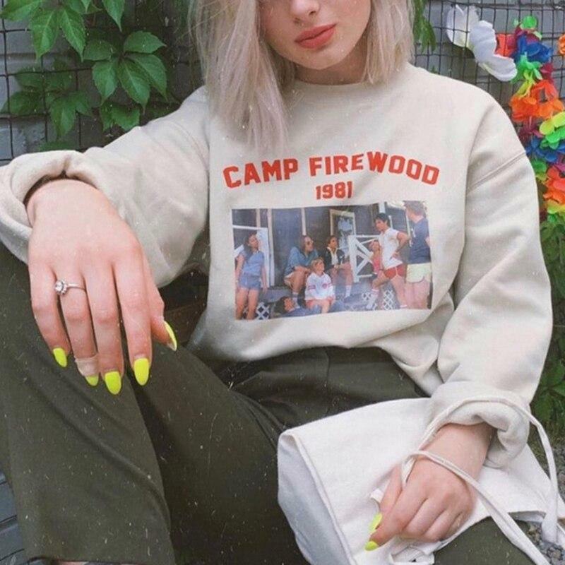 Y2K Grunge Retro 90s Camp Firewood 1981 Sweatshirt - Perfect for Y2K Summer and Party Outfits