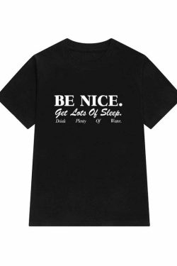 Y2K Grunge Retro 90s Fashion Be Nice Print Loose Shirt - Perfect for Summer and Party Outfits