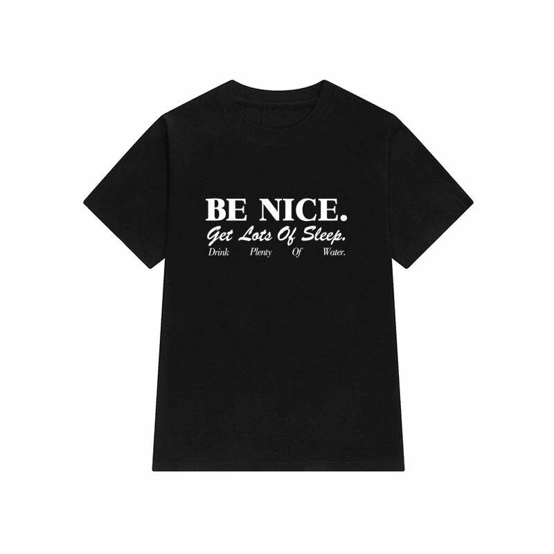 Y2K Grunge Retro 90s Fashion Be Nice Print Loose Shirt - Perfect for Summer and Party Outfits