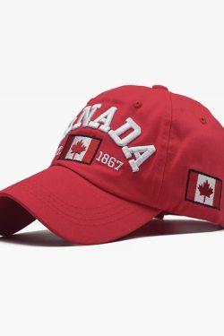 Y2K Grunge Retro 90s Fashion Canada Baseball Cap - Perfect for Y2K Summer and Party Outfits