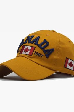 Y2K Grunge Retro 90s Fashion Canada Baseball Cap - Perfect for Y2K Summer and Party Outfits
