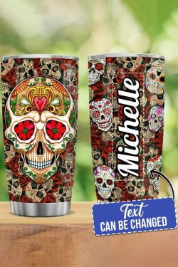Y2K Grunge Retro 90s Fashion Sugar Skull Stainless Steel Custom Tumbler