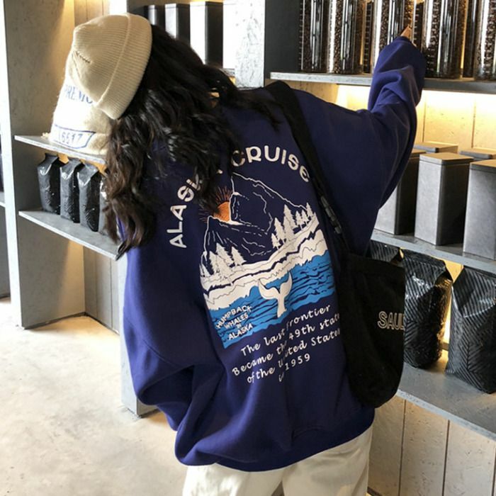Y2K Grunge Retro 90s Loose Fit Printed Sweatshirt - Perfect for Summer and Party Outfits