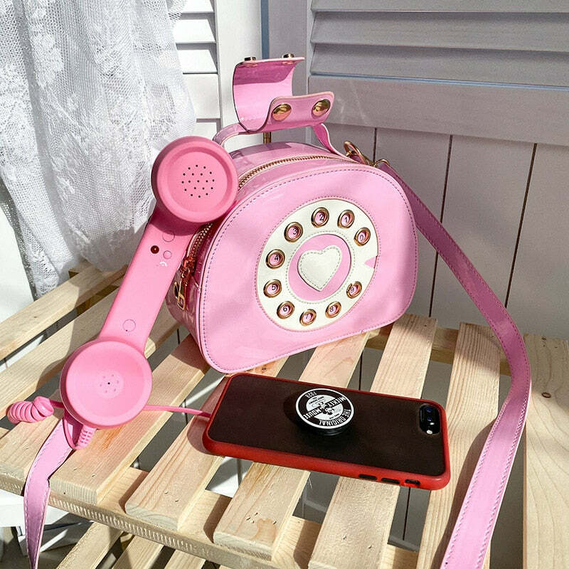 Y2K Grunge Retro 90s Old School Phone Shoulder Bag - Perfect for Y2K Summer and Party Outfits