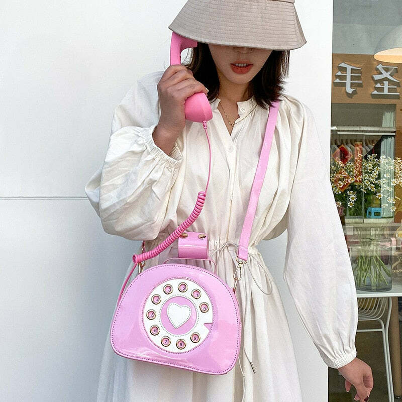 Y2K Grunge Retro 90s Old School Phone Shoulder Bag - Perfect for Y2K Summer and Party Outfits