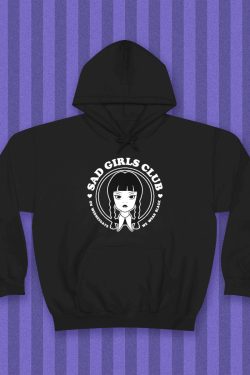 Y2K Grunge Retro 90s Sad Girls Club Hoodie Sweatshirt - Wednesday Addams Style