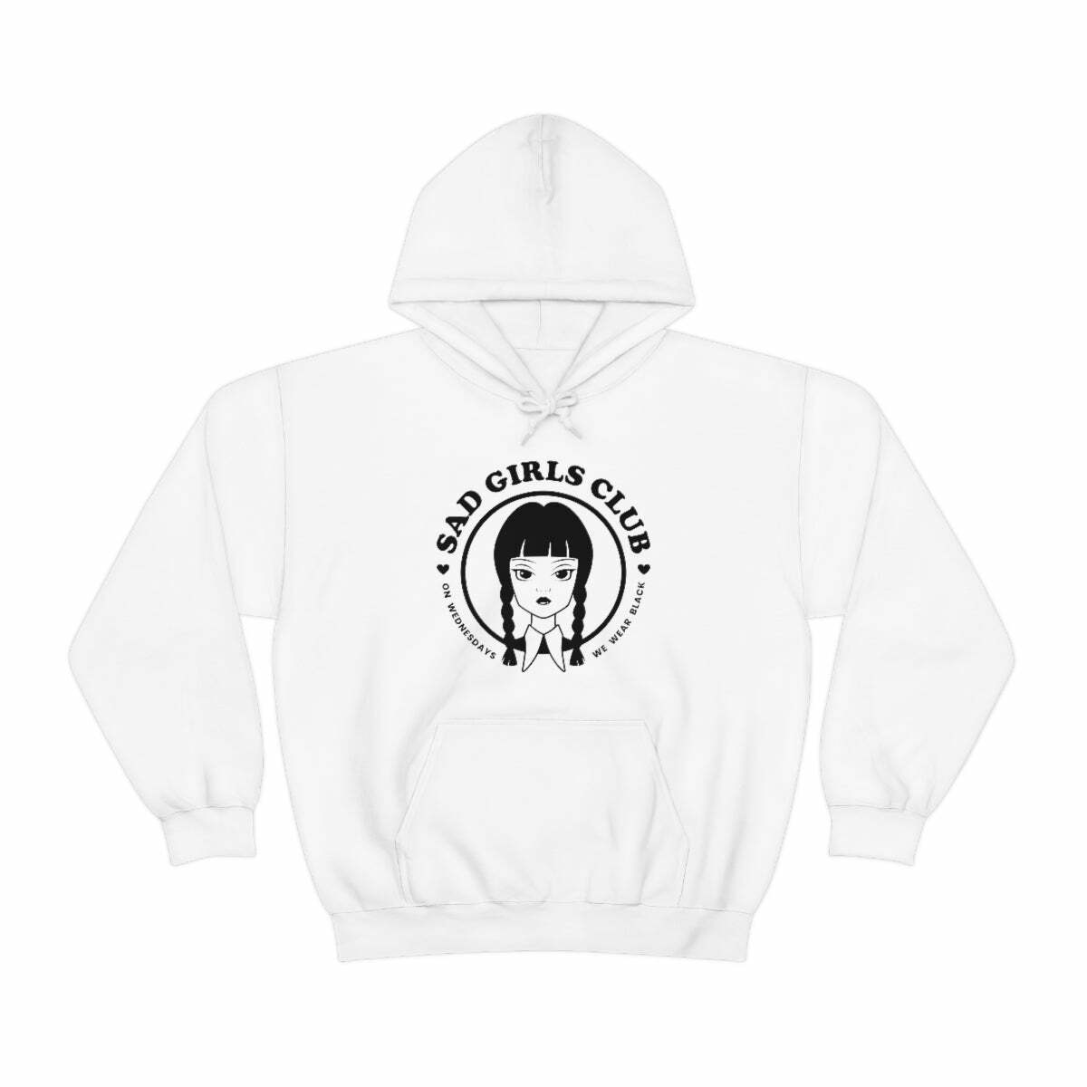 Y2K Grunge Retro 90s Sad Girls Club Hoodie Sweatshirt - Wednesday Addams Style