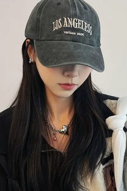 Y2K Grunge Retro 90s Summer Outfit - Los Angeles Vintage Cap for Y2K Fashion & 90s Style