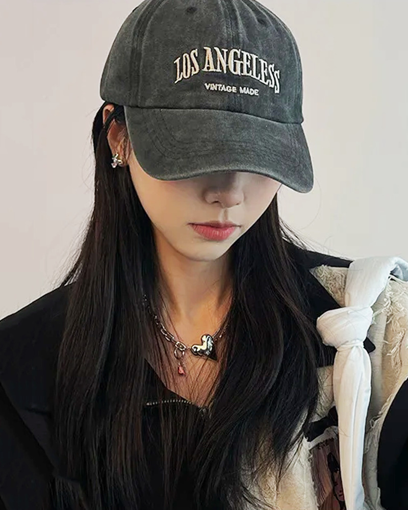 Y2K Grunge Retro 90s Summer Outfit - Los Angeles Vintage Cap for Y2K Fashion & 90s Style