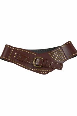 Y2K Grunge Retro Wide Buckle Belt - Perfect for 90s Outfits, Y2K Summer, and Party Looks