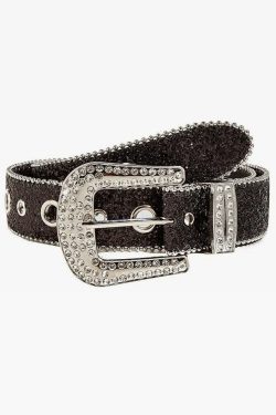Y2K Grunge Rhinestone Belt - Perfect for 90s Outfits, Y2K Summer, and Retro Party Looks
