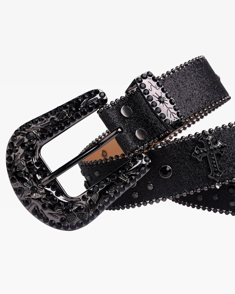 Y2K Grunge Rhinestone Belt - Perfect for 90s Outfits, Y2K Summer, and Retro Party Looks