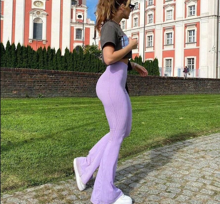 Y2K Grunge Ribbed Wide Leg Pants - 90s Retro Summer Outfit, Y2K Club & Party Fashion