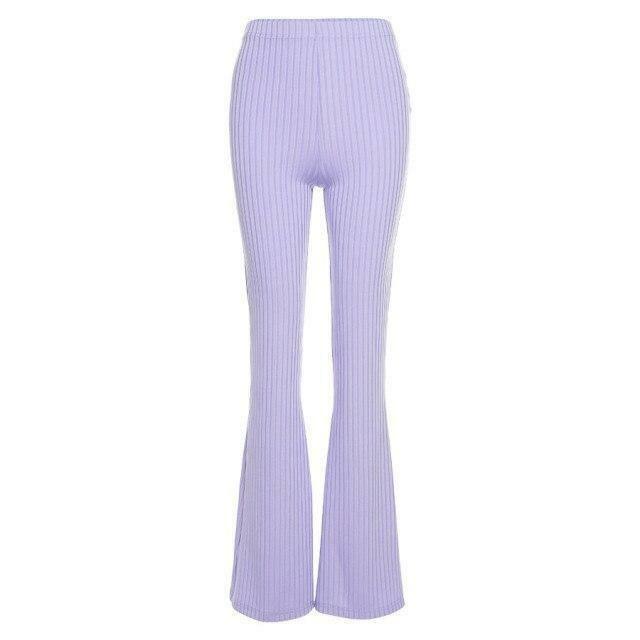 Y2K Grunge Ribbed Wide Leg Pants - 90s Retro Summer Outfit, Y2K Club & Party Fashion