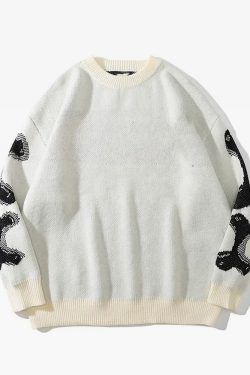 Y2K Grunge Ribcage Sweater - Retro 90s Fashion, Gothic Y2K, Pastel Goth, Y2K Club