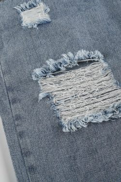 Y2K Grunge Ripped Baggy Jeans - 90s Fashion, Y2K Summer Outfits, Retro Style, Y2K Club