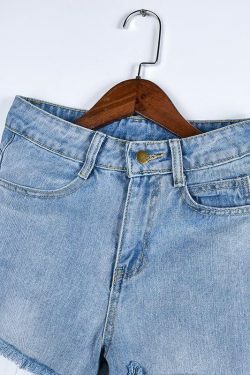 Y2K Grunge Ripped Jeans - 90s Retro Summer Outfit, Gothic Y2K Fashion, Hip Hop Style