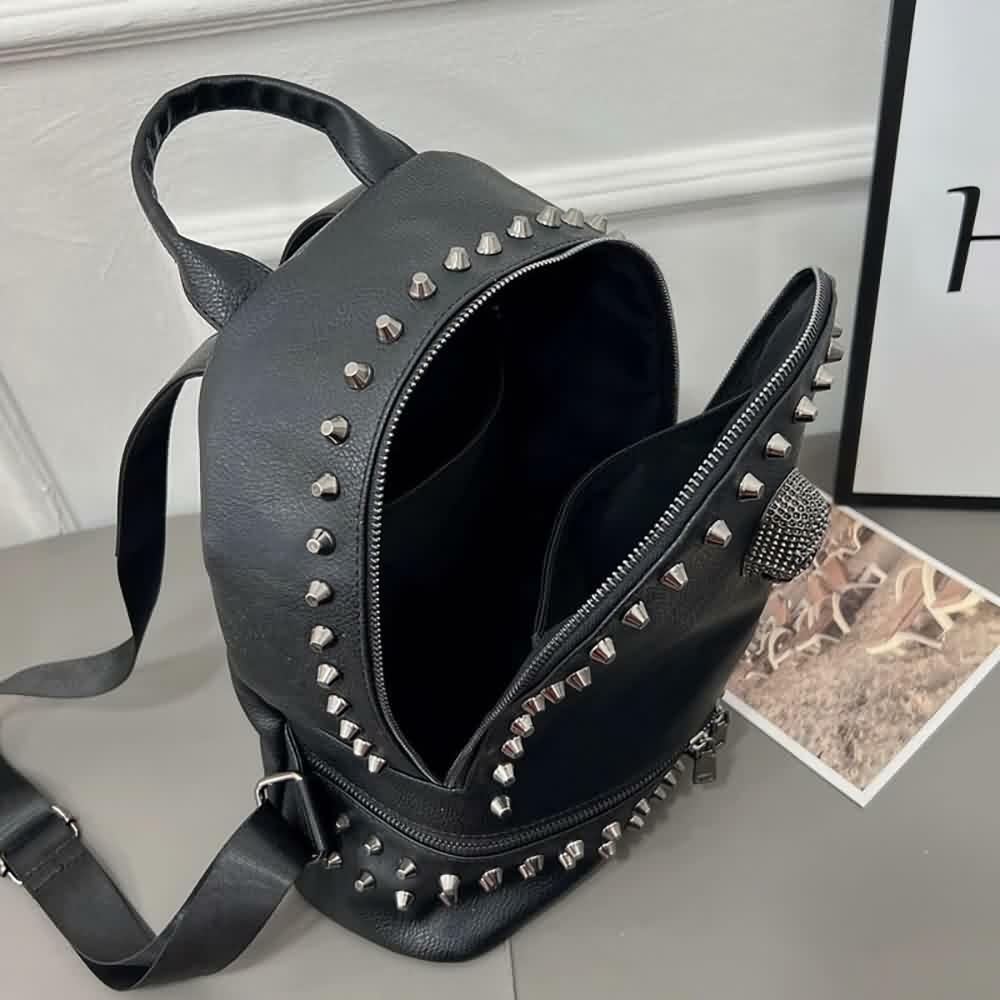 Y2K Grunge Rivet Studded Goth Skull Mini Backpack - Perfect for 90s and Y2K Summer Outfits