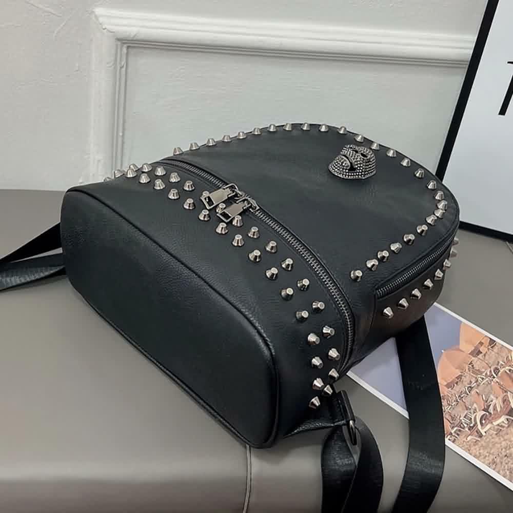 Y2K Grunge Rivet Studded Goth Skull Mini Backpack - Perfect for 90s and Y2K Summer Outfits