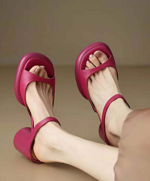 Y2K Grunge Rose Peep Toe Chunky Slide Sandals - Retro 90s Summer Party Outfit Essentials