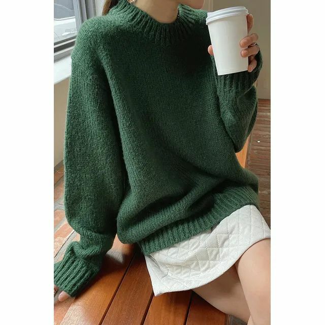 Y2K Grunge Round-Neck Ribbed Sweater - 90s Fashion, Retro Style, Summer Y2K Outfits