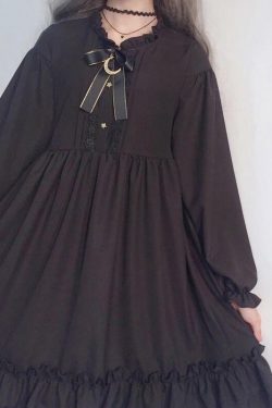 Y2K Grunge Ruffled Eclipse Dress - 90s Fashion, Summer Outfits, Retro Style, Pastel Goth