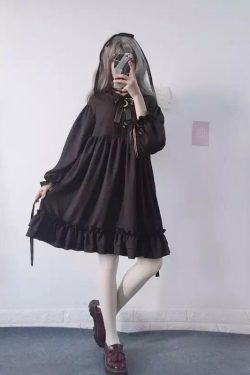 Y2K Grunge Ruffled Eclipse Dress - 90s Fashion, Summer Outfits, Retro Style, Pastel Goth