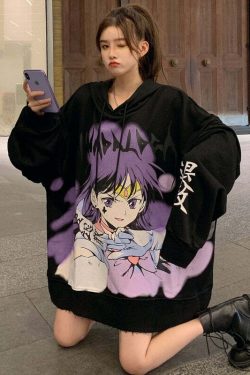 Y2K Grunge Sailor Mars Sweatshirt Hoodie - 90s Retro Style, Pastel Goth, Y2K Fashion