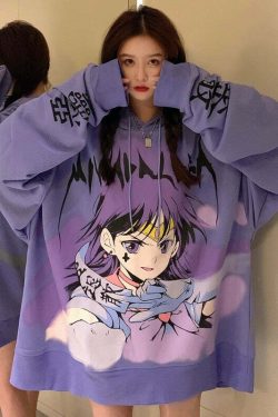 Y2K Grunge Sailor Mars Sweatshirt Hoodie - 90s Retro Style, Pastel Goth, Y2K Fashion