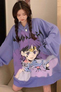 Y2K Grunge Sailor Mars Sweatshirt Hoodie - 90s Retro Style, Pastel Goth, Y2K Fashion