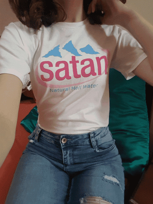 Y2K Grunge Satan Water Shirt - Retro 90s Fashion, Summer Y2K Outfits, Gothic Y2K Style