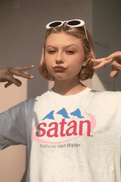 Y2K Grunge Satan Water Shirt - Retro 90s Fashion, Summer Y2K Outfits, Gothic Y2K Style