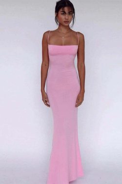 Y2K Grunge Satin Maxi Dress - Retro 90s Fashion, Summer Party, Club & Popstar Outfits