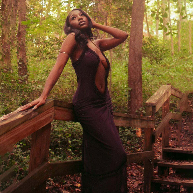 Y2K Grunge See-Through Mesh Maxi Dress - Retro 90s Summer Outfit, Gothic Y2K Party Look