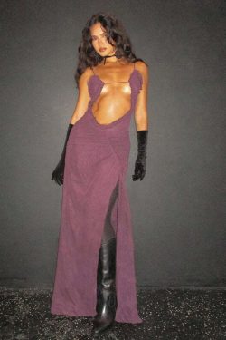 Y2K Grunge See-Through Mesh Maxi Dress - Retro 90s Summer Outfit, Gothic Y2K Party Look
