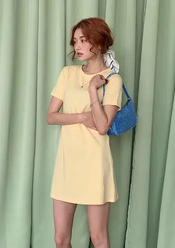 Y2K Grunge Short Sleeve Mini Dress - 90s Fashion, Retro Style, Summer Y2K Outfits