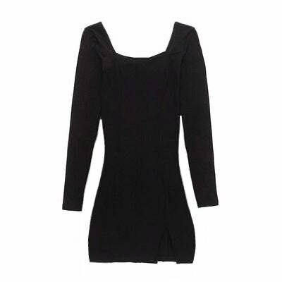 Y2K Grunge Side Slit Mini Dress - Retro 90s Summer Outfit, Perfect for Parties and Club Nights