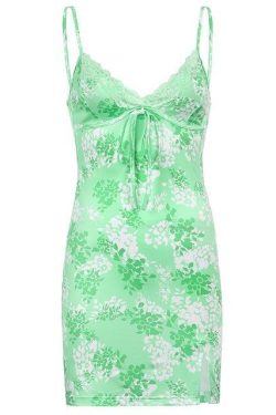 Y2K Grunge Side Split Mini Dress - 90s Fashion, Retro Summer Outfit, Gothic Y2K Style