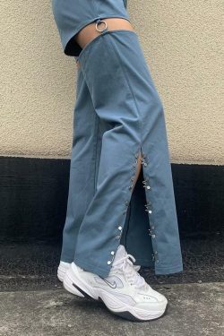 Y2K Grunge Side Split Pants - Retro 90s Fashion, Summer Outfits, and Club Party Looks