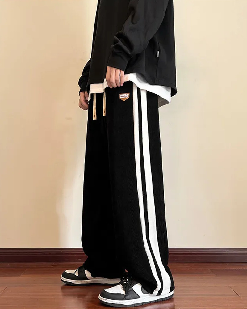 Y2K Grunge Side Stripe Sweatpants - Retro 90s Fashion, Summer Outfits, and Clubwear