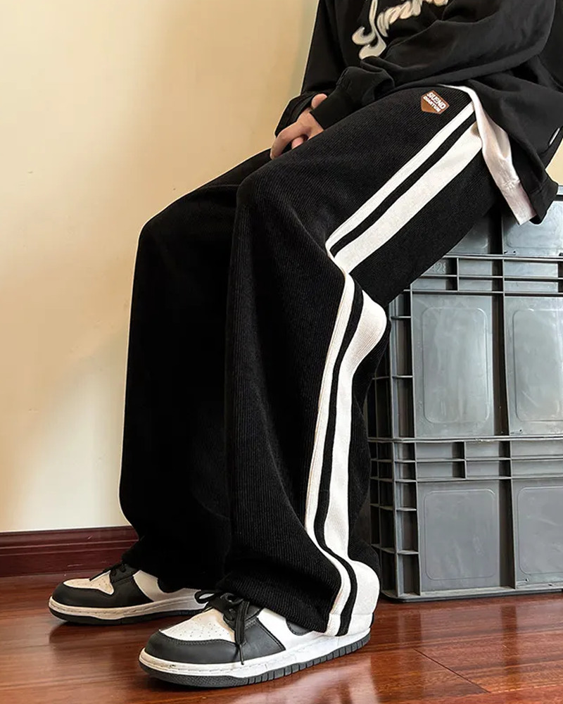 Y2K Grunge Side Stripe Sweatpants - Retro 90s Fashion, Summer Outfits, and Clubwear