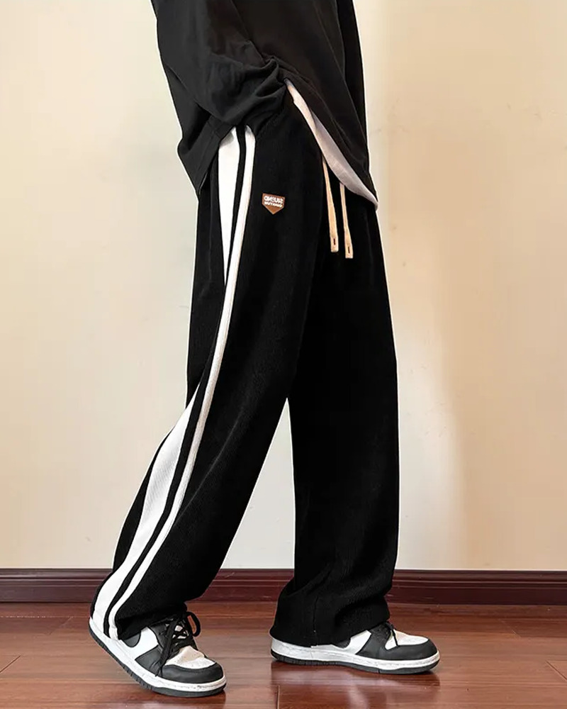 Y2K Grunge Side Stripe Sweatpants - Retro 90s Fashion, Summer Outfits, and Clubwear
